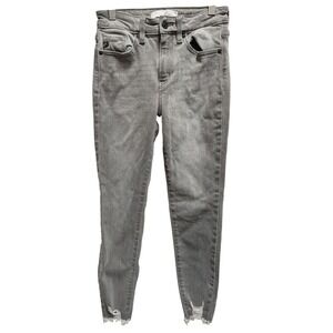 KanCan Womens Gray High Rise Raw Hem Skinny Jeans KC9216LG Size 3 25